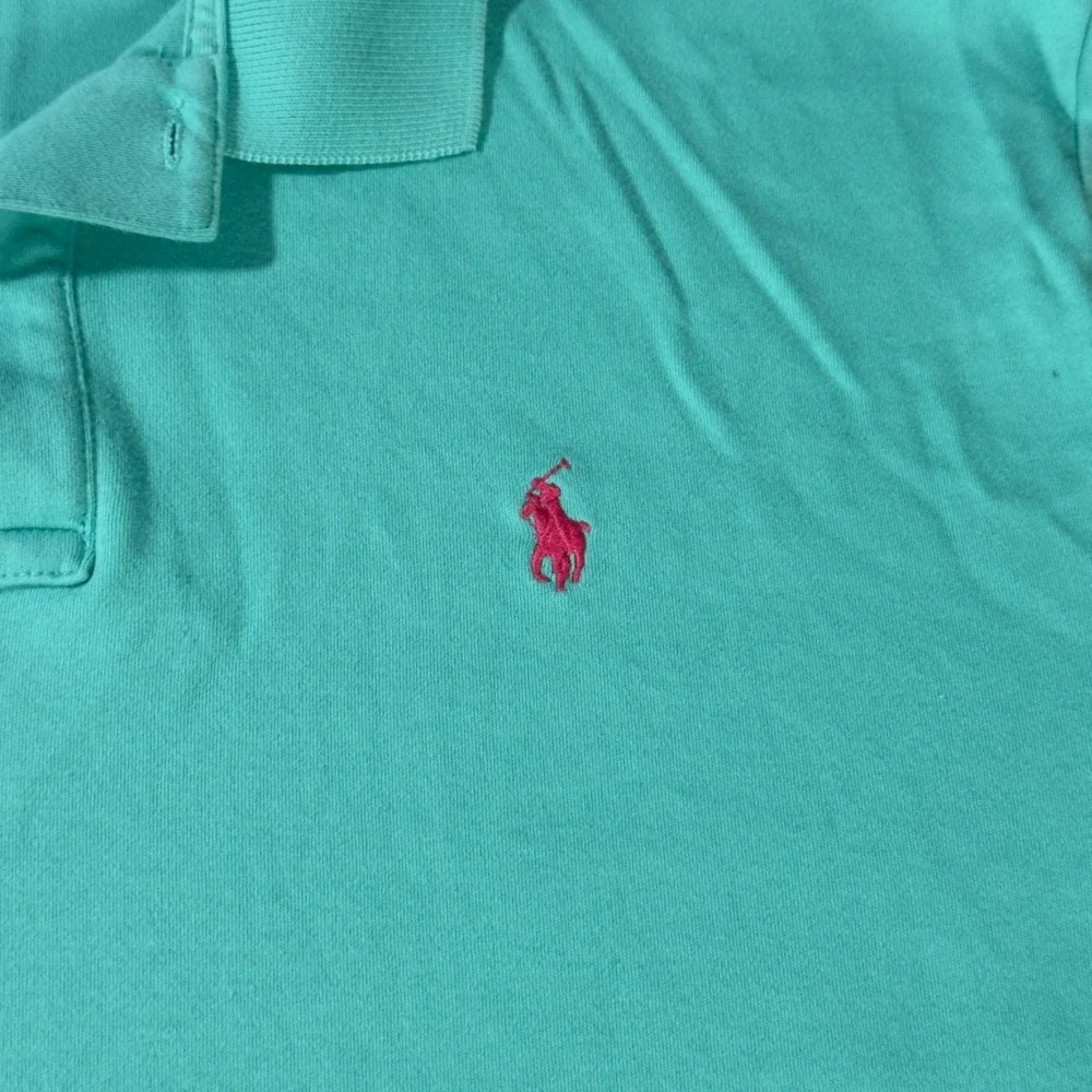 Polo Ralph Lauren Polo Shirt Mens Large Teal Green Excellent Short Sleeve Pony